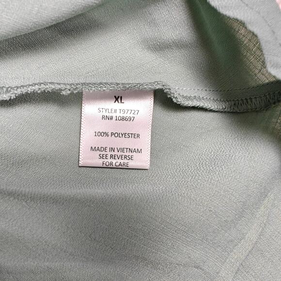 Sweet Rain Green Button Front Tie Waist Blouse Women’s XL NEW - Picture 7 of 9